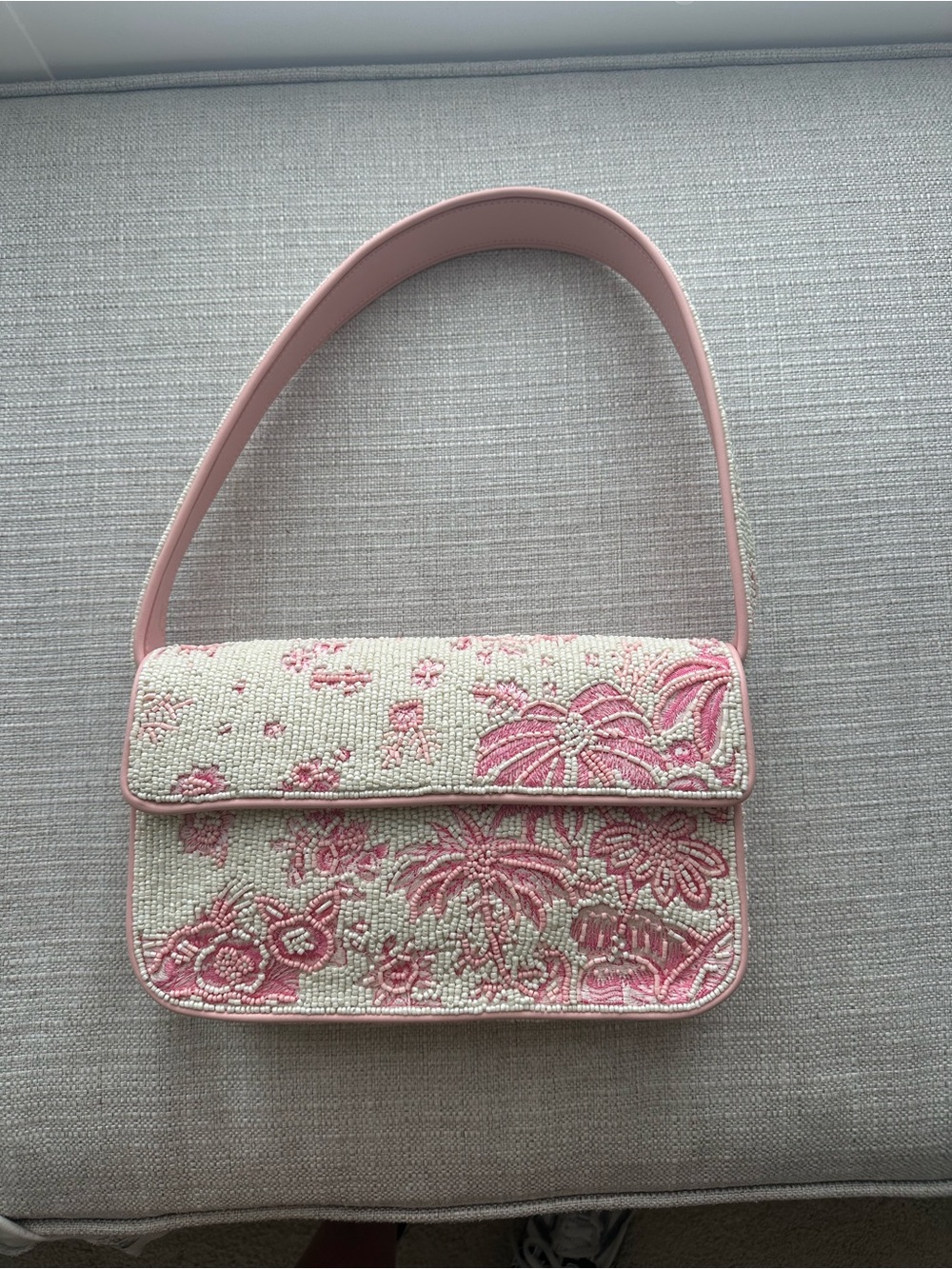 NWT Staud Tommy beaded bag cherry blossom
